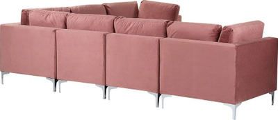 Kënd divan Beliani Evja, modular për 6 veta, me ottoman, rozë