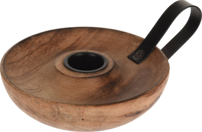 Mbajtëse qiriri Mondex Mango Wood, dru mango, stil industrial, kafe natyr