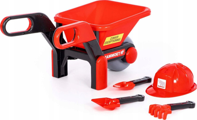 Set lodre karrocë pune Polesie Mammoet 95916, me aksesore, plastike, e kuqe