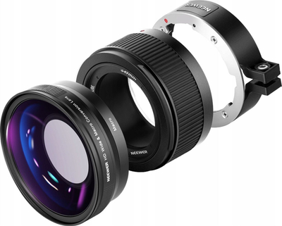 Објектив 2 во 1 Neewer LS-18 за Sony ZV1, широк 18mm 0.75x, макро 10x, црн