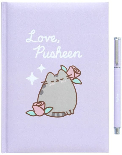 Сет бележник Pusheen Moments, бележник A5 со тврд корица, со пенкало, шарен