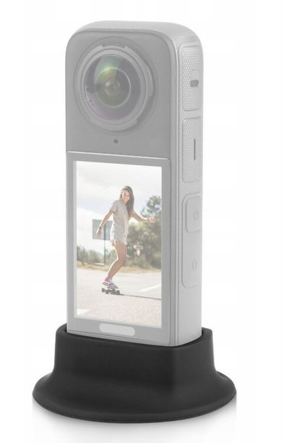 Qëndrim silikoni PULUZ për Insta360 X4, bazë mbështetëse, kundër rrëshqitjes, i zi
