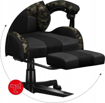 Karrige gaming Huzaro Force 4.7 Camo Mesh, e rehatshme, me mbështetëse për këmbët, kamuflazh