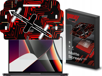 Folje mbrojtëse matte GrizzGlass MatteScreen Easy për MacBook Pro 16" 2021-2024, për M1 M2 M3 M4, transparente