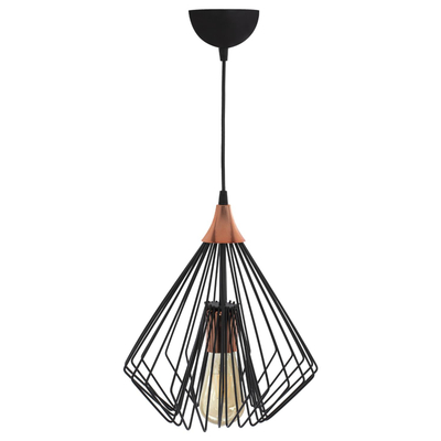 Llambë e varur tavani, shufra diamanti, Ø28×60 cm (HM7683.01), zezë