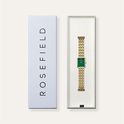 Orë dore për femra Rosefield The Octagon XS Emerald, e artë