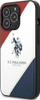 Kapak telefoni US Polo Tricolor Embossed për iPhone 14 Pro 6.1", prej TPU-je dhe lëkure sintetike, i bardhë