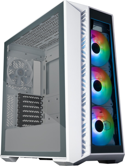 Kasë kompjuteri Cooler Master MasterBox 520, anë xhami transparente, e bardhë