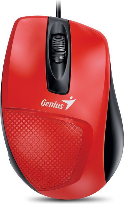 Maus Genius DX-150X, me kabllo, USB, i zi dhe i kuq