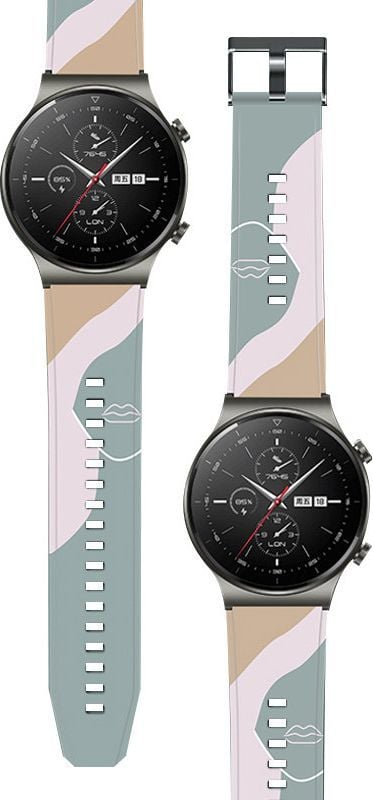 Rrip silikoni për smartwatch Huawei Watch GT 2 Pro 46mm, kamuflazh, shumëngjyrësh