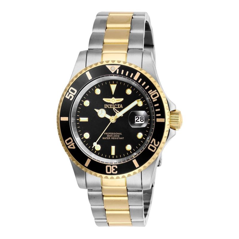 Orë burrash Invicta Pro Diver 26973, 40mm, 200m rezistente ndaj ujit, ari argjend e zezë