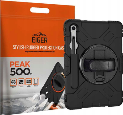 Mbulesë tableti Eiger Peak 500m për Galaxy Tab S9, me rrip shpatulle, e zezë