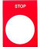 Pllakë për buton sigurie Schneider Electric STOP, 30 x 40 mm, e kuqe