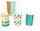 Filxhan porcelani Geo, 340ml, dizajn gjeometrik shumëngjyrësh