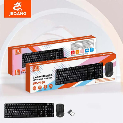Set tastierë dhe maus wireless JW-7100 (2.4G), zezë. JEQANG