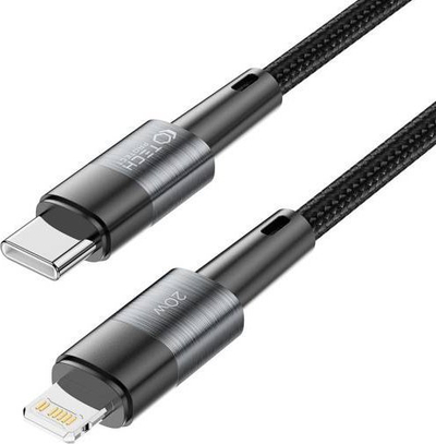 Kabllo karikimi Tech-Protect UltraBoost, USB-C me Lightning, 25cm, 20W, e zezë