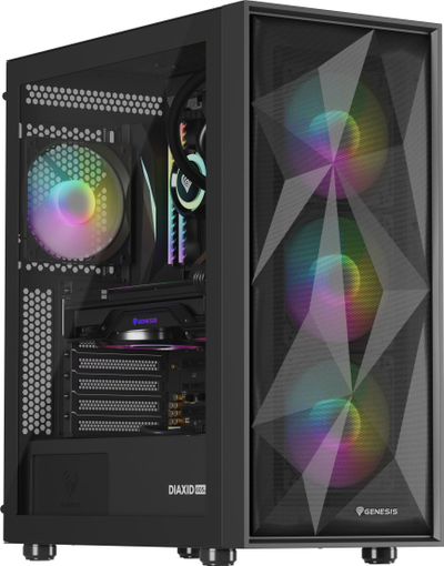 Kasa PC Genesis Diaxid 605 ARGB, ATX, 4 furrnizues 120mm, e zezë