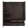 Dollap garderobe Carly HM384.01, 3 dyer 2 sirtarë, 150x55x180 cm, zebrano i errët