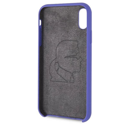 Заштитна маска за телефон Karl Lagerfeld KLHCI61SLVOG за iPhone XR, силикон, виолетова