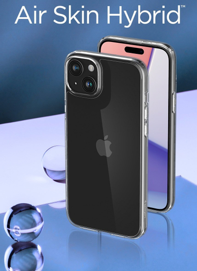 Mbulesë telefoni Spigen Air Skin Hybrid për iPhone 15 Plus, transparente, ultra e hollë