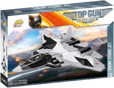 Сет за градење COBI Top Gun Enemy Strike Jet Su 57, 851 делови, 1:48, сива