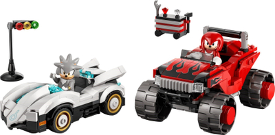 Lodër ndërtimi LEGO Sonic the Hedgehog 77118, Silver's Car vs Knuckles' Monster Truck, shumëngjyrëshe