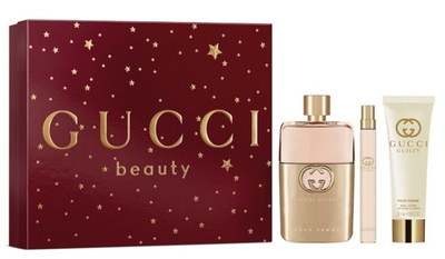 Set parfum Gucci Guilty Pour Femme, EDP 90ml, locion trupi 50ml, ari rozë