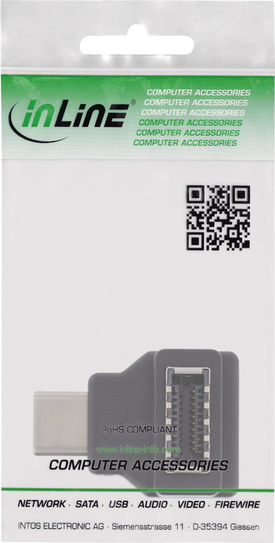 Adapter USB InLine USB 3.2, USB C mashkull në USB E për panelin e përparmë
