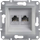 Prizë kompjuterike Schneider Electric Asfora EPH4400161, 2x RJ45 Cat 5e UTP, pa kornizë, alumini