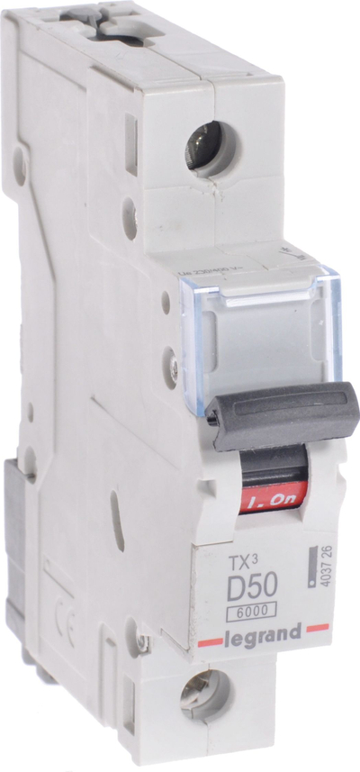 Ndërprerës mbrojtës Legrand S301 TX3, 1P D, 50A 6kA AC
