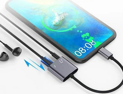 Адаптер USB-C во USB-C и приклучок 3.5mm Beline Splitting, 60W, црн