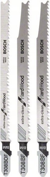 Set sharra me teh Bosch 2607010593 Extra Clean, për dru të fortë, 3 copa