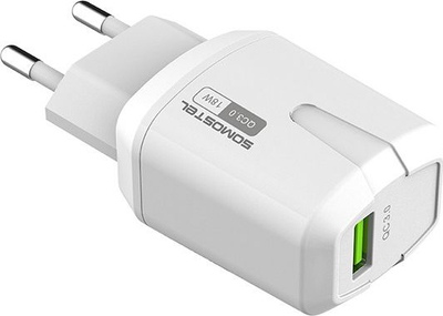 Karikues muri SOMOSTEL SMS-Q02, 18W 3A, USB QC 3.0 me kabllo USB Type-C, i bardhë