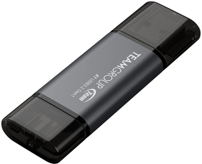 USB Team Group X1, 128GB, USB 3.2 Gen1 Type A Type C, gri e zezë