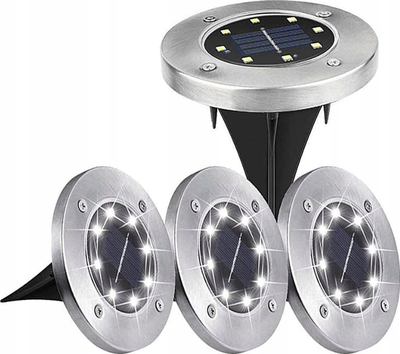 Drita kopshti solare LED me shtiza, set 4 copë, dritë e bardhë