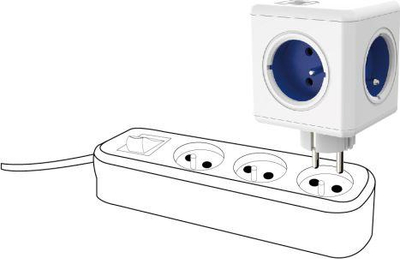 Allocacoc PowerCube Original Type E Продолжеток за Напојување, Црвена