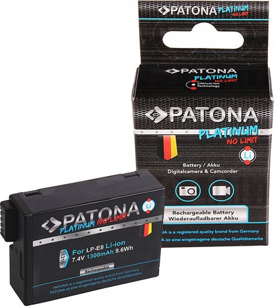 Bateri për aparat fotografik PATONA Pro Canon LP-E8, 1300mAh, Li Ion