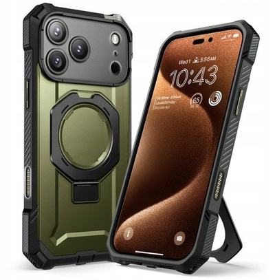 Futrollë telefoni Supcase UB Grip Mag MagSafe për iPhone 17 Pro, me unazë stand, e gjelbër