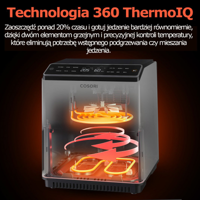 Fritezë ajri Cosori Dual Blaze Chef Edition, 6.4L, 1750W, gri