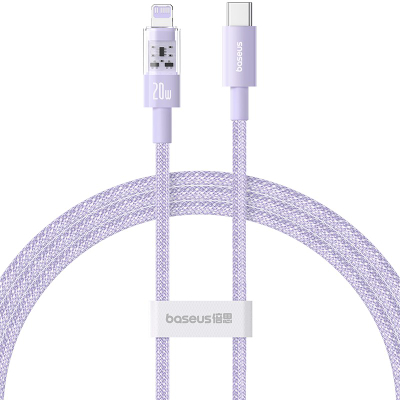 Kabllo karikimi Baseus Gem USB C në Lightning, 20W, 1m, vjollcë