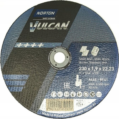 Disk prerës Norton Saint Gobain Vulcan, 230mm, 1.9mm 22.23mm, i zi