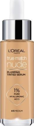 Serum i ngjyrosur L'Oréal Paris True Match Nude, 30 ml, 1% acid hialuronik, nuanca 4-5 Medium