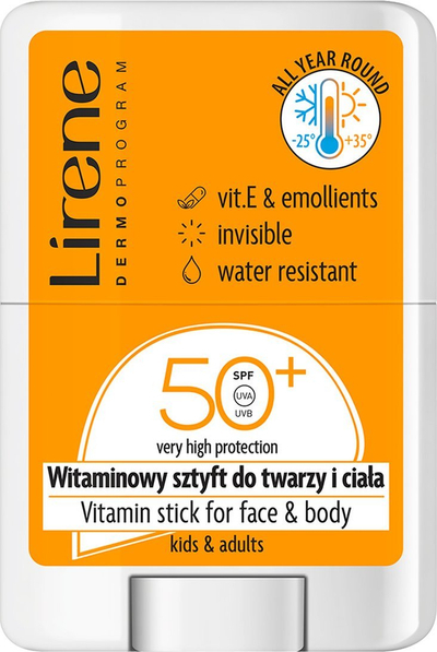 Крем стик за сонце Lirene Vitamin Stick SPF 50, 15 g