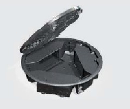 Kuti dyshemeje Simon KF Floor Box Round, 6x K45, 3x K45/2, rrumbullake, gri