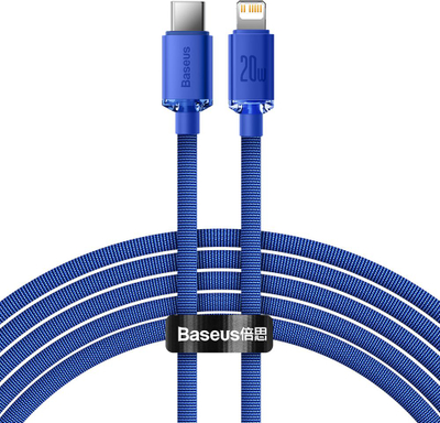 Kabllo USB Baseus Crystal Shine, USB C me Lightning, 2 m, 20W, blu