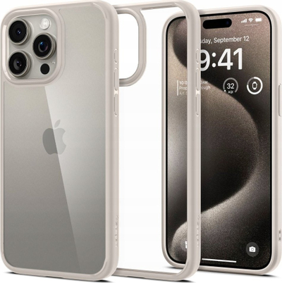 Kapak telefoni Spigen Ultra Hybrid, për iPhone 16 Pro Max, Natural Titanium