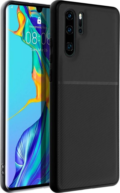 Futrollë Forcell Noble për Huawei P30 Pro, me material të butë, mat, e zezë