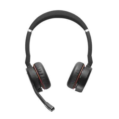 Безжични слушалки Jabra Evolve 75 SE UC Stereo, со Bluetooth, со активно намалување на бучавата, црни