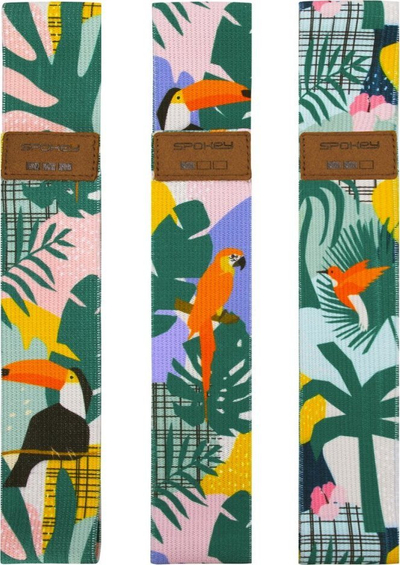 Set shirita trajnimi Spokey HOME JUNGLE, 3 unaza rezistence, pambuk, shumëngjyrësh