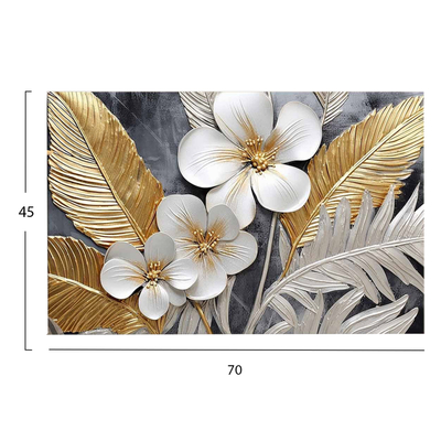 Pikturë muri Gobi HM4844, kanavacë e printuar, 70x45cm, bardhë ari